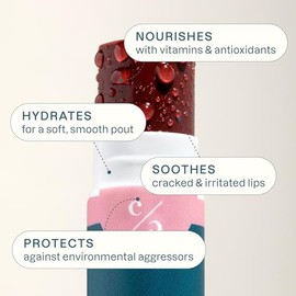 Cliganic Set de Bálsamos Labiales con Color en Coral, Rosa, Nude y Rojo | Con vitamina E, cera de abeja y aceite de oliva; deja un tono sutil que se p