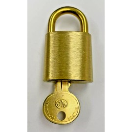 WILSON BOHANNAN Pad Lock, Model 001, Solid Brass, NEW with key