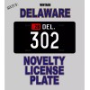 Sixtyskid Delaware Black License Plate (1942-1946) Design - "302"
