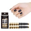 Nailway Press-On Nails, 24 Pieces, Matte Black and Metallic Gold