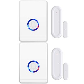 USUPERINK Door Sensor Chime,Doorbell Chime,Ring Alarm Contact Sensor,LED Night Light,Easy installation,48 Ringtones and 5 Volume Levels, 1000ft Range,Suitable for Business/Home/Shop,2PK