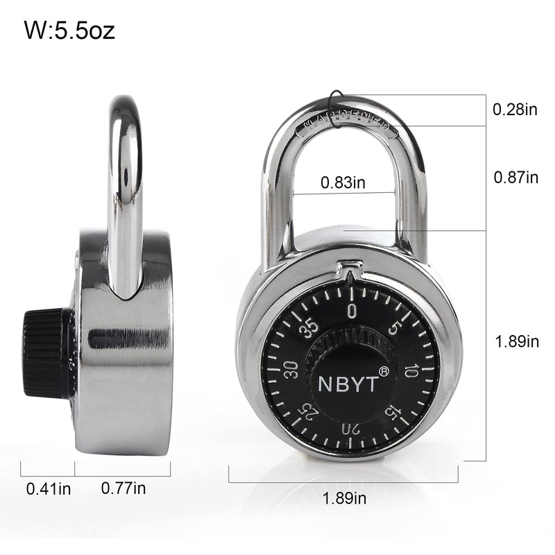 NBYT Combination Padlocks - Dial Locks for School Lockers and