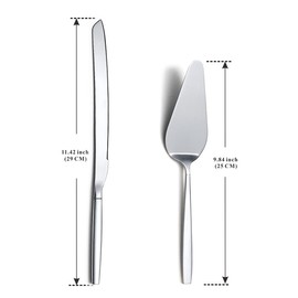 Berglander ウェディングケーキナイフとサーバーセット ステンレススチールケーキカッティングセット ウェディング用ケーキカッターとケーキサーバー付き 結婚式 誕生日 パーティー イベントに最適