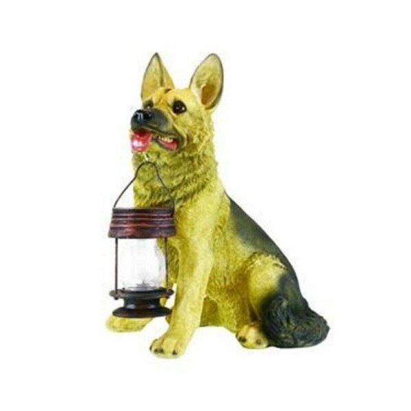 A-FFORDABLE Outdoor Garden Decorative Yard Landscape German Shepherd Dog with Lantern Solar LED Light Perfect for Christmas Gift, Holiday Gift