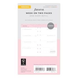 Filofax Personal Confetti week to view 5 language 2026 diary 26-68491