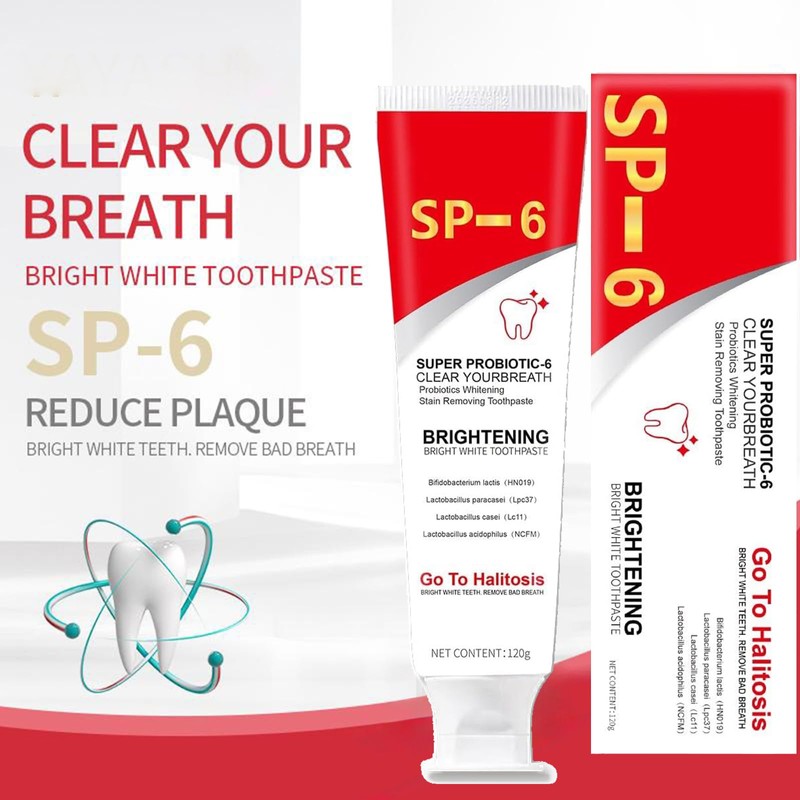 SP-6 Whitening Toothpaste, Deep Cleaning Oral Care Toothpaste, Probiotics Bright