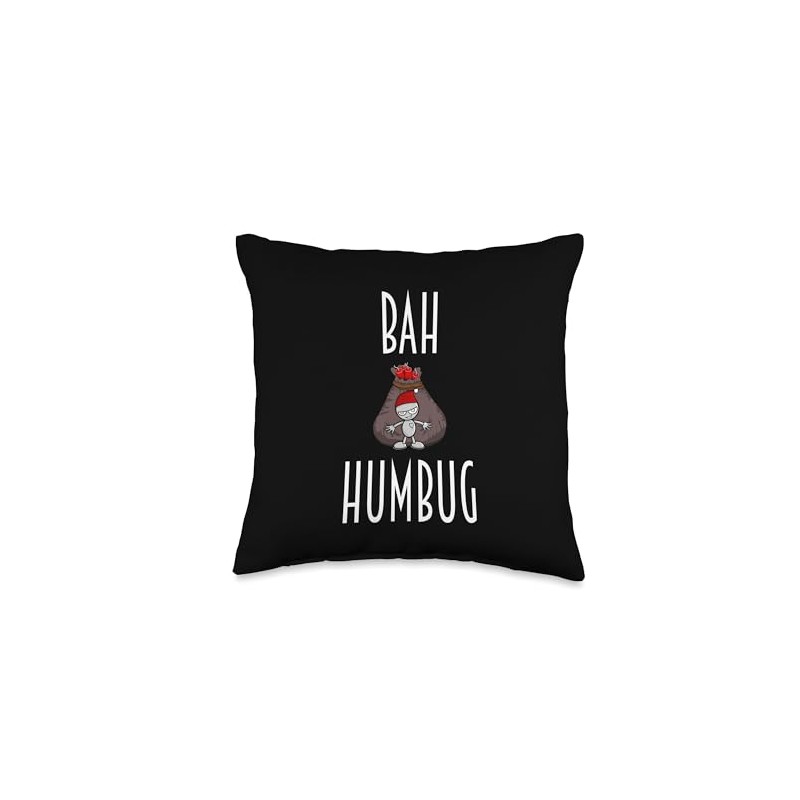 Bah Humbug - Christmas Xmas Winter Holidays Throw Pillow
