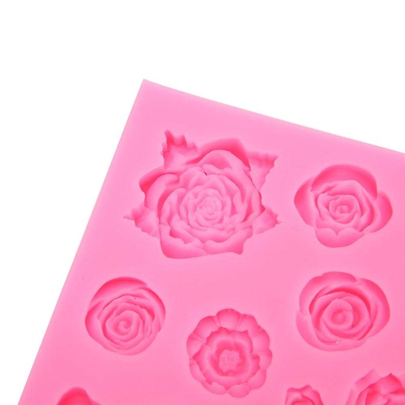 3D Molde De Caramelo De Fondant De Flor De Rosas