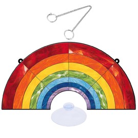 NUOBESTY Acrylic Rainbow Hanging Ornament Rainbow Shaped Hanging Adornment for Home Wall Door Art Decor