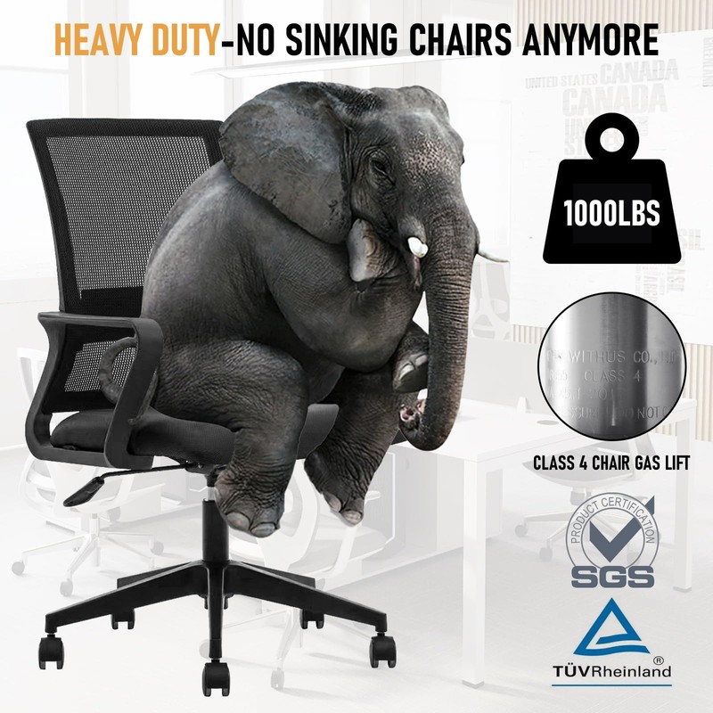 Class 4 Office Chair Gas Lift Cylinder, 5.3" Stroke, 1000