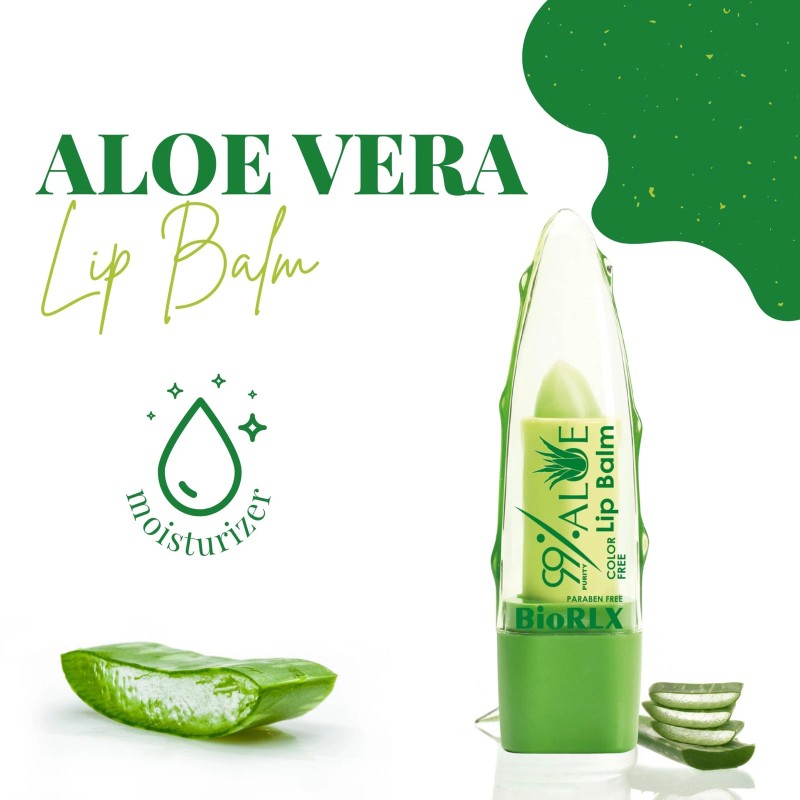 BioRLX Pure Aloe Vera Lip Balm 0.12 oz Pack of