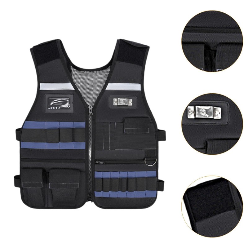 Sharplace Electrician Tool Vest Multi Pockets Hardware Tool Pouch Lightweight