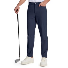 Willit Mens Golf Pants 5 Pockets Stretch Work Dress Pants 28"/30"/32" Lightweight Casual Slacks Navy 36W x 32L