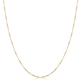 Kooljewelry 10k Yellow Gold 0.55 mm Venetian Box Chain Necklace (16, 18, 20, 22, 24, 30 or 36 inch), Metal