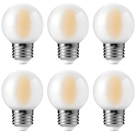 Decoaui G16.5 E26 LED Globe Light Bulbs, 4W (40W Equivalent) 400 Lumens, 2700K Soft White, CRI90+, Dimmable, Frosted Glass, Small Round Bulbs for Candelabra, Pendant, Sconce, Lamp Fixtures – 6 Pack