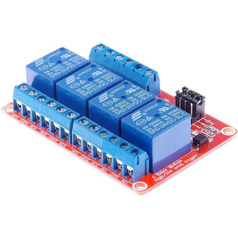 GTIWUNG 4 Channel 24 V Relay Module with Optocoupler -