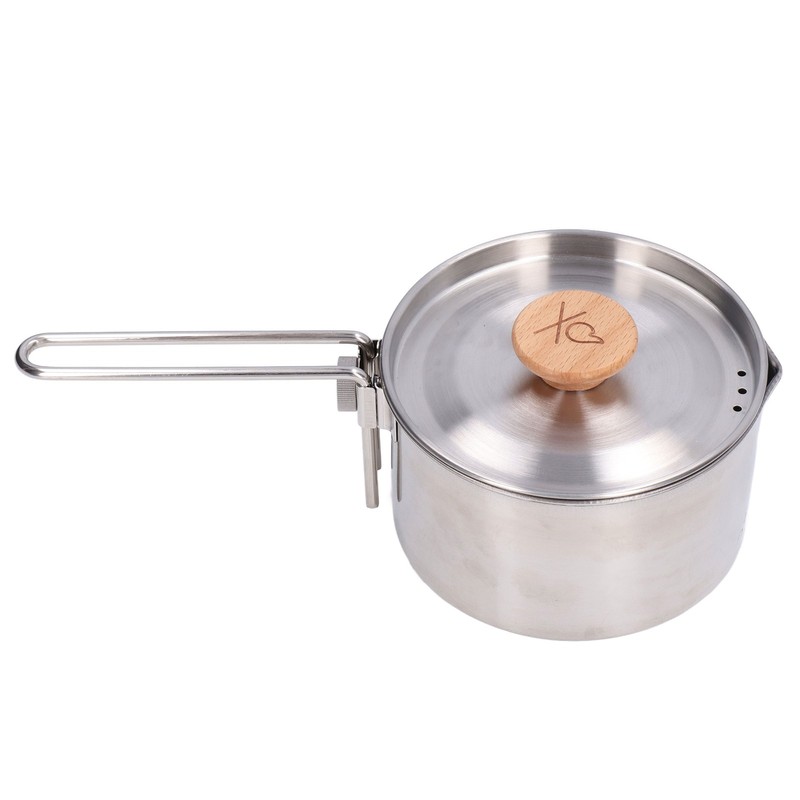 1000ml Camping Pot Stainless Steel Portable Outdoor Tea Coffee Pot
