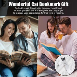 Tyqour Cute Cat Bookmarks Funny Cat Book Mark Cat Lover Gifts for Women Men Book Lovers Gifts Cat Birthday Gifts Christmas Stocking Stuffers for Book Reading Bookish Gifts