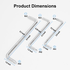 I-MART 3 Pcs Offset Screwdriver Set - Right Angle Phillips and Flat Head, 90 Degree Screwdriver for Tight Spaces, Angle Screwdriver Tool for DIY and Home Use