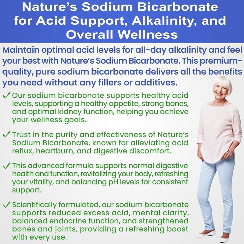 Nature’s Sodium Bicarbonate Organic Use Aluminum Free Baking Soda. No