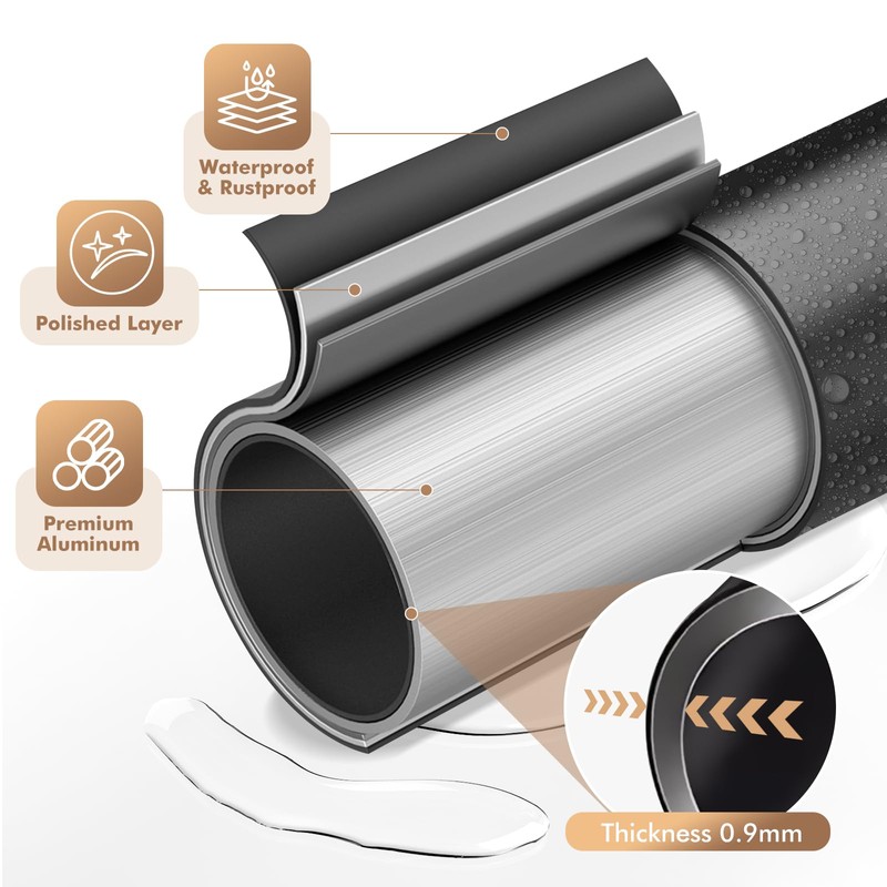 Bonpally Curved Shower Curtain Rod 40-72 Inches Adjustable, Aluminum Shower