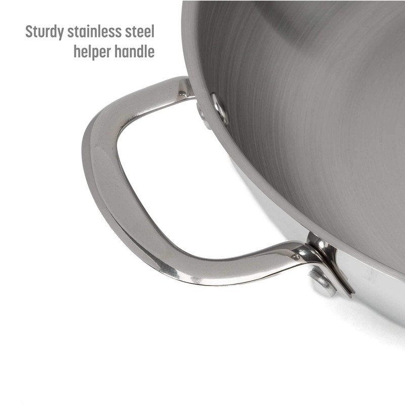 Goodful 12-Inch Stainless Steel Fry Pan with Universal Lid made