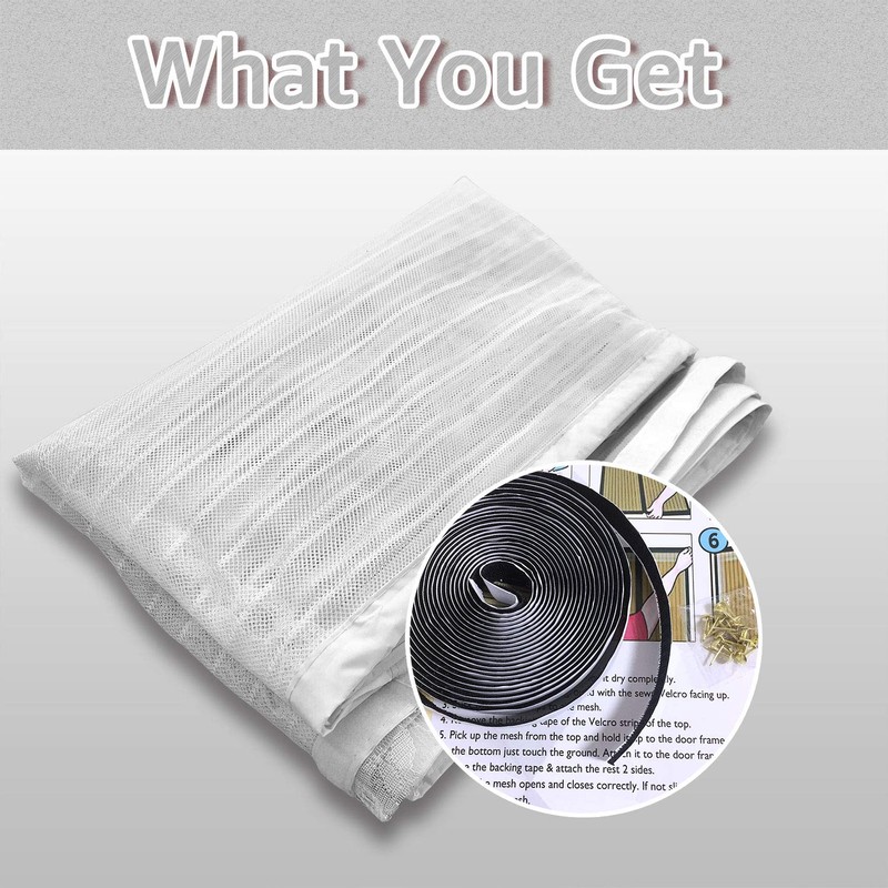 TheFitLife Magnetic Fly Screens for Doors - Heavy Duty Mesh