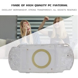 ASHATA Replacement Case Cover Shockproof Full Housing Console Game Shell Case with Buttons for PSP 1000 (Transparent)