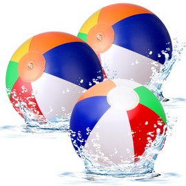 Beach Balls (3 Pack) Water Ball Inflatable Water Ball Inflatable Colourful Beach Ball Inflatable Beach Ball, Small Water Ball, Swimming Pool Beach Toy Ball