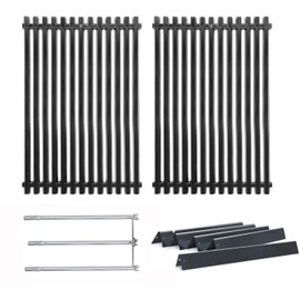 Hongso 17.4" Grill Grates 7525 22.5" Flavorizer Bars 7536 and Burner Tube Kit 7508 Replacement Parts for SIDE mounted control Weber Spirit E-310, E-320, Spirit 700, Weber 900, Genesis Silver B/C Grill