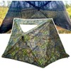 AUSCAMOTEK 3-Panel See-Through Ground Blind with Adjustable Side Panels for