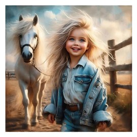 Kulvci Horse Diamond Art Painting Kits for Adults, Diamond Art Kits for Beginners, 5D DIY Full Drill Gem Craft for Home Decor Gift 12x12inch