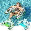 2 Pack Inflatable Pool Float Chair Floating Lounge with Cup