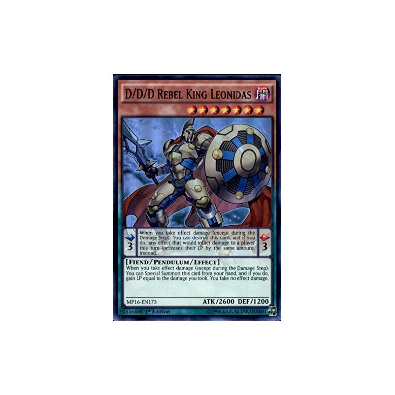 Yu-Gi-Oh!! - D/D/D Rebel King Leonidas (MP16-EN173) - Mega Pack