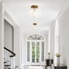 OYKYOHEI Semi Flush Mount Ceiling Light, Globe Glass Ceiling Light