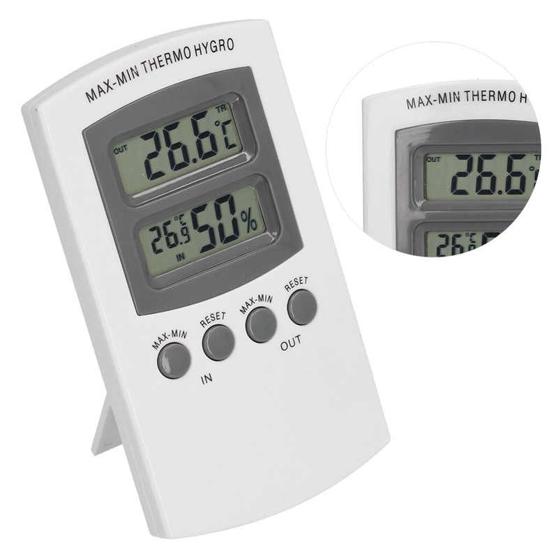 LCD Temperature and Humidity Monitor WallMountable Wired Flower Planting Hygrometer