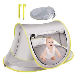 Pop Up Baby Beach Tent, Portable Baby Beach Tent with Binding Rope Protection Lightweight Baby Sun Tent Outdoor Pop Up Sun Shade for Baby Family Beach, Yard, Picnic