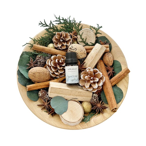 Apragaz Christmas Potpourri-Green Christmas Vase Filler with Cinnamon Sticks, Anise,