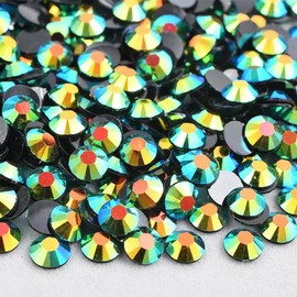 Niziky 5000PCS 4mm Flatback Resin Rhinestones, Transparent Flatback Rhinestones Crystal for Crafts, Jet Black AB Color Flatback Jelly Resin Rhinestones for Shoes, Mugs, Bottles, Cups, Crafts