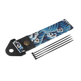 Hihaha Car Tow Strap Kit for Decorative Trailer Belt Sea Waves Pattern Blue Durable Material