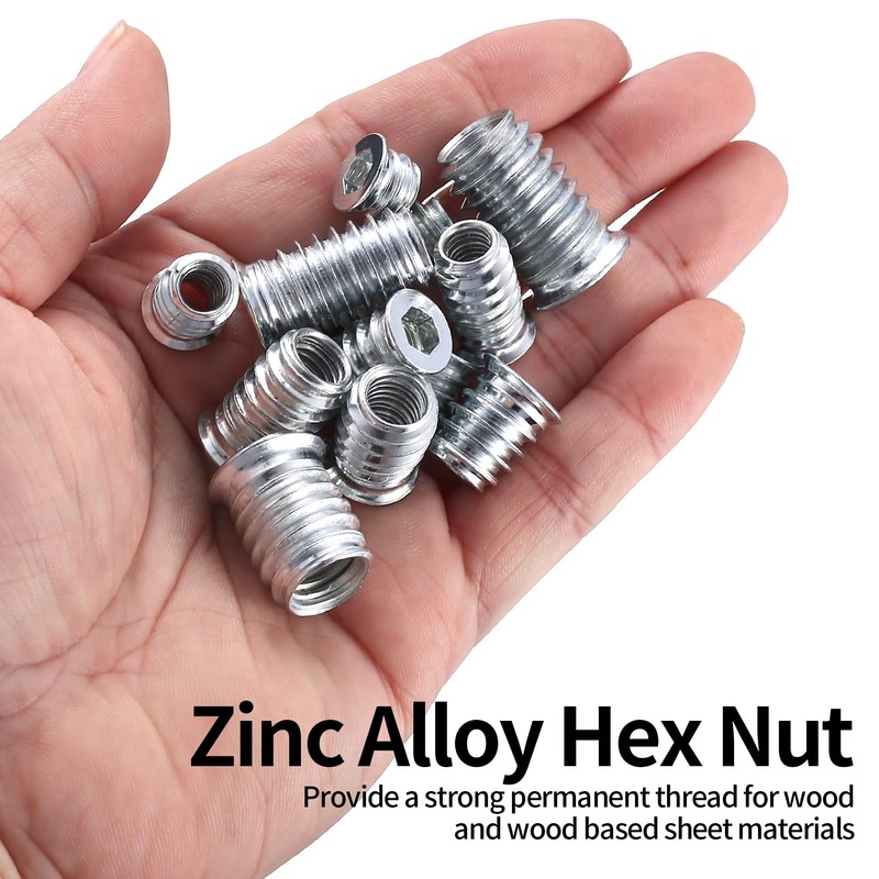 156 Screw Nuts Wood, M6 M8 M10 Threaded Insert Wood,