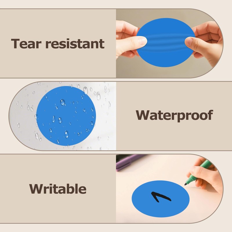 Meitaat Pack of 500 Round Stickers 76 mm Colour Coding