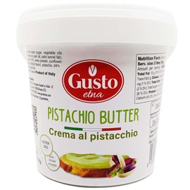 Sweet Pistachio Butter Cream, 6.6 lb (3 kg) Bulk Tub, Pistachio Butter for filling for Knafeh Dubai Chocolate Bars, Sweet Pistachios Spread, Sicily, Italy, Non-GMO, Gusto ETNA