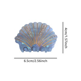 Novelty Sea Shell Hair Clips,Cute Acetate Claw Clip for Women,Fashion Hair Clip,Blue