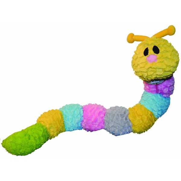 Patchwork Pet Pastel Caterpillar 35-Inch Squeak Toy for Dogs