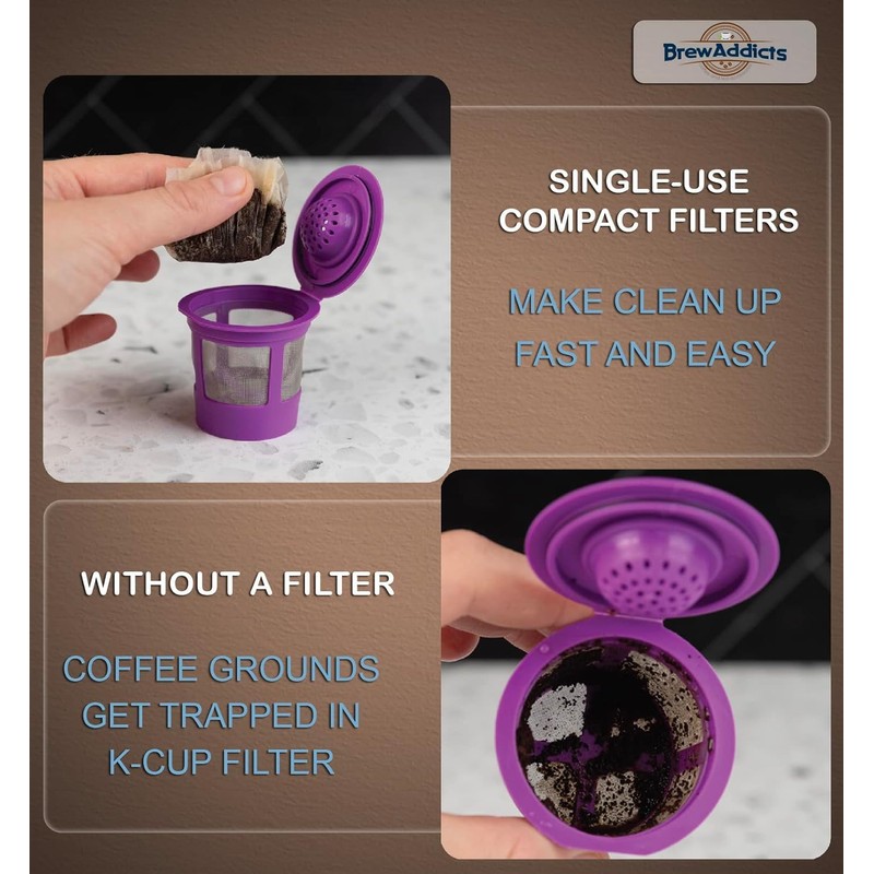 Brew Addicts 300 Paper Coffee Single-Use Filters for for Keurig