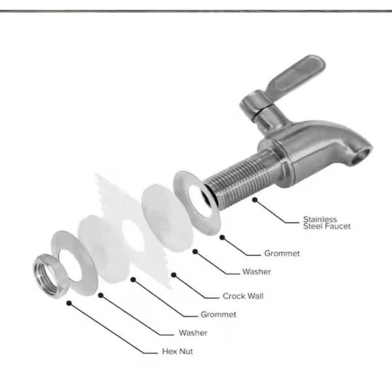 Geo Porcelain Ceramic Crock Water Dispenser with Stainless Steel Faucet