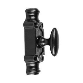 A29 Hardware 2 Feet Oval Style Iron Cremone Bolt for Cabinets, Black Powder Coat Finish