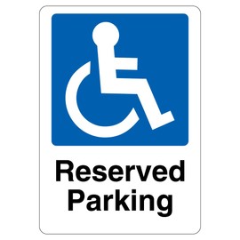 V Safety Reserved Parking - Mandatory Disabled 210 x 297 mm (A4) - 1mm Rigid Plastic Safety Sign