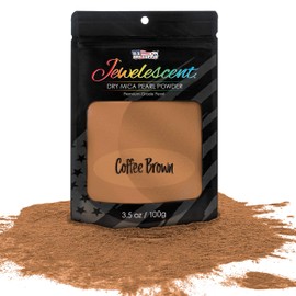 U.S. Art Supply Jewelescent Coffee Brown Mica Pearl Powder Pigment, 3.5 oz (100g) Sealed Pouch - Cosmetic Grade, Metallic Color Dye - Paint, Epoxy, Resin, Soap, Slime Making, Makeup, Art